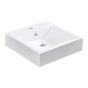 Square Synthetic Marble Drop-In Sink - 17 3/4" x 17 3/4" - White