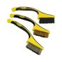 Ensemble de mini-brosses métalliques, polypropylène, jaune et noir, 3/pqt