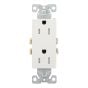 Locking Duplex Receptacle - 15 A - White - 1/Pkg