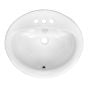 Drop-In Sink - Oval - 20 1/8" x 17 1/2" - White