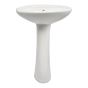 Pedestal Porcelain Sink - 21 1/2" x 18" x 34" - White