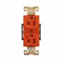 Double plug for straight blade - Industrial - 15A - 125V - Orange