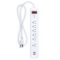 6-Outlet Surge Protector Power Strip +  2 USB Ports, 3'