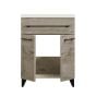 Vanity and Sink - Malea - 2 Doors/1 Drawer - Silver Wood - 24" x 33"