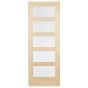 5 Clear Glass Wood Shaker Door - Natural Light