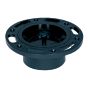 ABS DWV Adjustable Closet Flange with Test Plug - 4" x 3" - Hub - Black