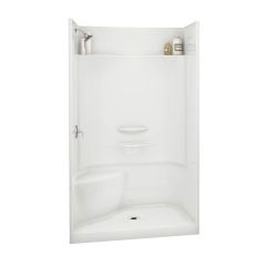 Essence Shower - 48″ x 34" - Acrylic - Central Drain - Left Seat - White