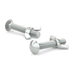 Carriage Bolts with Butterfly Nut, Pan Head - 3" - 9/Pkg
