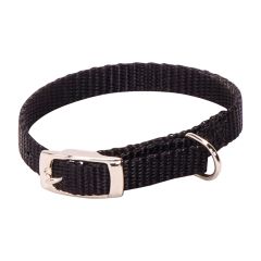 Single Dog Collar - Black - 3/8" x 10"