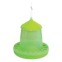 Poultry Hanging Plastic Feeder - 370 mm x 390 mm - 8 kg (17.6 lb) - Lime Green