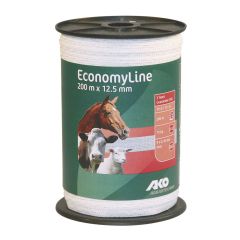 Ruban pour clôture électrique EconomyLine, blanc, 75 kg , 1/2" x 200 m