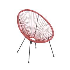Rattan Chair – Acapulco - 76 cm x 89 cm x 72 cm – Red