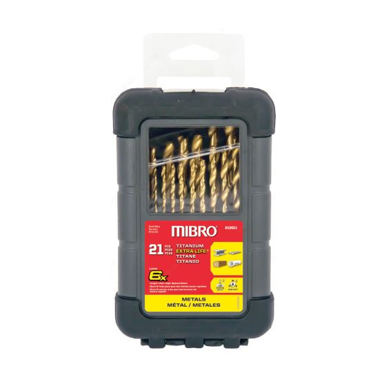 Titanium Nitride Coated Drill Bit Set - 21 Pieces