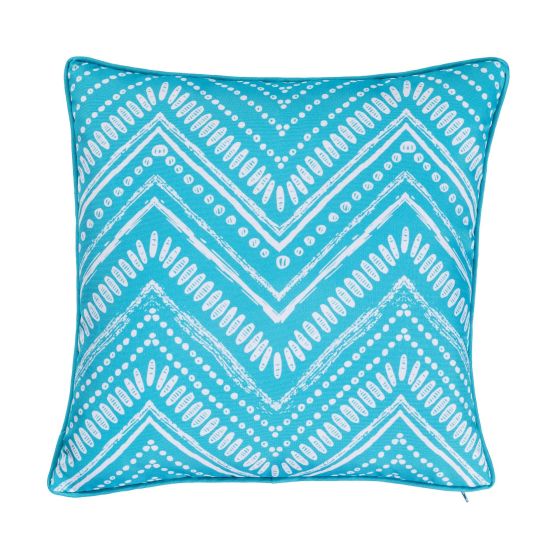 Coussin d'extérieur, imprimé turquoise, 18" x 18"