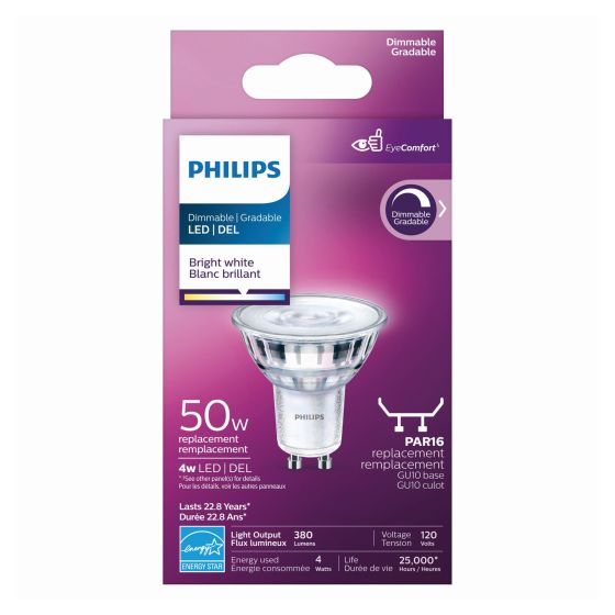 LED GU10 Glass Bulb - 50 W - Bright White