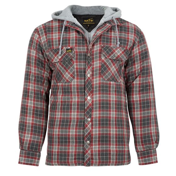 Chemise de travail isolée, gris-rouge, T-grand