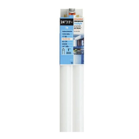 Fluorescent Tube - T8 - Daylight - 17 W - 24" - 2/Pkg