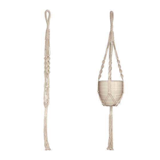 Macramé Plant Support - Beige - 36"