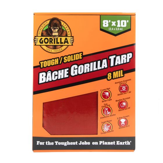 Gorilla Solid Tarp - Red - 8' x 10'