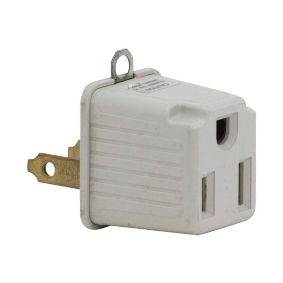 One Outlet Single-Tap Grounding Adapter - 2/Pkg