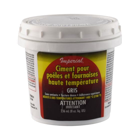 Ciment haute température pour poêle et fournaise, Gris, 8 oz