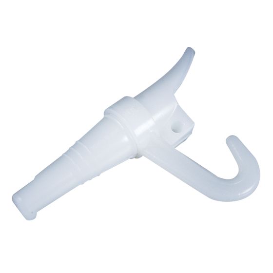 Spout For Bucket - Rotating - Nylon - White - 7/16" x 3 1/2"