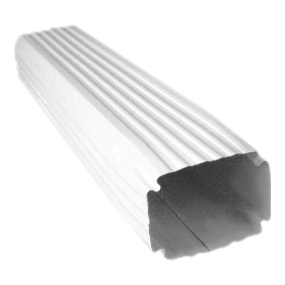 Gutter Extension Pipe - Galvanized Steel - 2" X 3" X 18" - White From ...