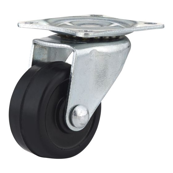 Industrial Black General-Duty Rubber Casters