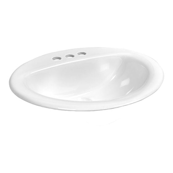 Drop-In Sink - Oval - 20 1/8" x 17 1/2" - White