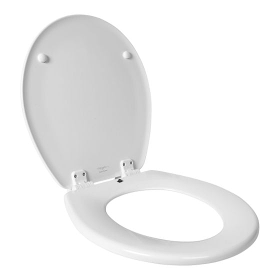 Siège de toilette rond en bois émaillé Cameron, blanc, 14,38" x 15,44"