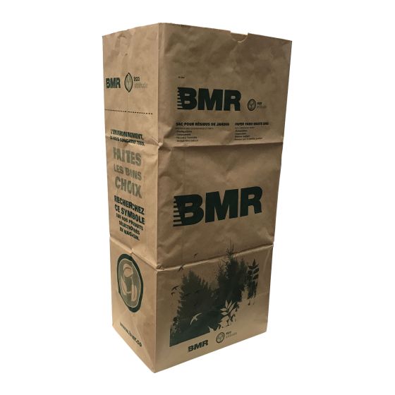 Paper bag - Compostable, 16" x 12" x 35", 5/Pkg