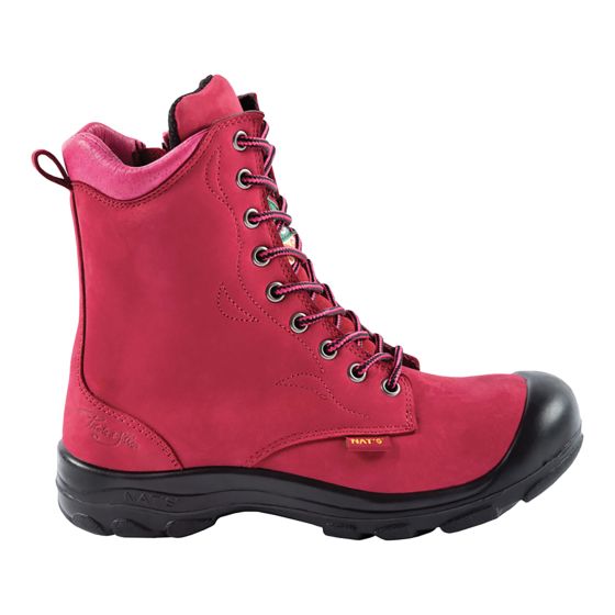 Bottes de sécurité à cap d’acier pour femmes 8", framboise