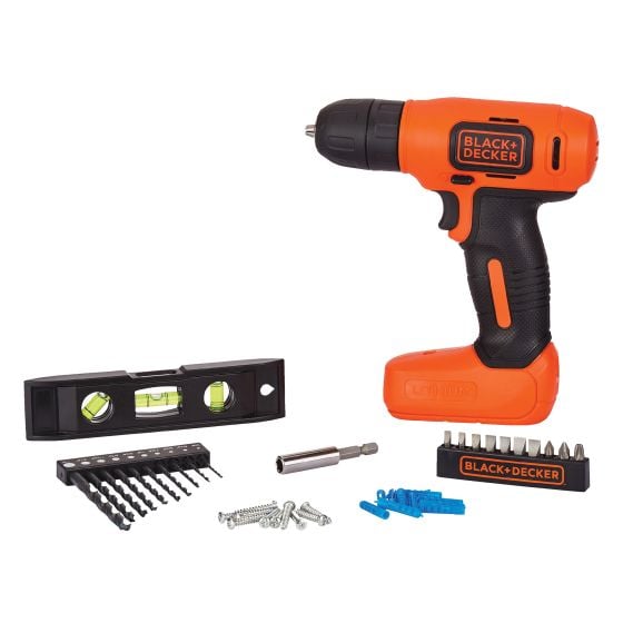 Cordless Drill/Driver Kit - BLACK+DECKER - 3/8" - 8 V, 43 Pieces