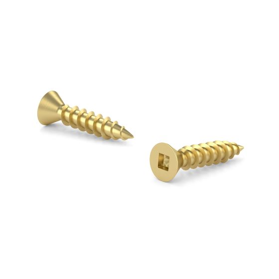 Solid Brass Wood Screws - Flat Head