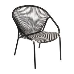 Chaise de patio, Sia, noir et blanc, 27,17" x 29,13" x 33,07"