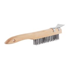 Brosse d’acier avec grattoir, 4 X 16 rangées