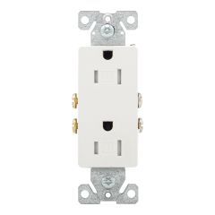 Locking Duplex Receptacle - 15 A - White - 1/Pkg