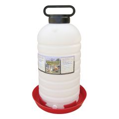 Fontaine pour volaille se remplissant par le haut Farm Tuff, blanc/rouge, 7 gal