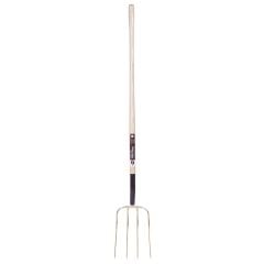 Fertilizer Fork 13" - 4 Teeth - Hardwookk Handle 48"