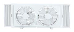 Twin Window Fan - 2 Speeds - White - 9"