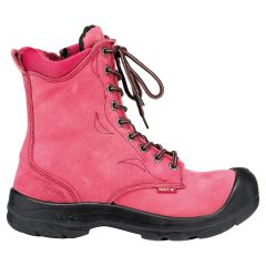 Bottes de sécurité à cap d’acier pour femmes 8", rouge, grandeur 6