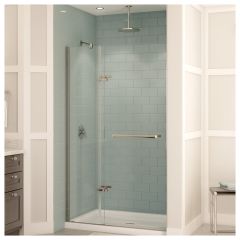 Porte de douche Reveal, 44"- 47" x 71 1/2", sans cadre, verre trempé clair