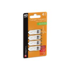 Ampoule halogène, T4 JCD, blanc doux, 40 W, 4/pqt