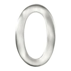 Modern house number #0 - Satin nickel - 4"