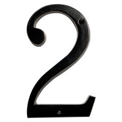 Aluminum Heritage house number #2 - Matte black - 4"