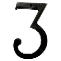 Aluminum Heritage house number #3 - Matte black - 4"