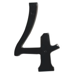 Aluminum Heritage house number #4 - Matte black - 4"