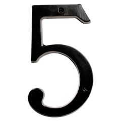 Aluminum Heritage house number #5 - Matte black - 4"