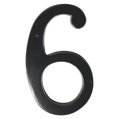 Aluminum Heritage house number #6 - Matte black - 4"