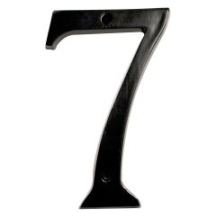 Aluminum Heritage house number #7 - Matte black - 4"